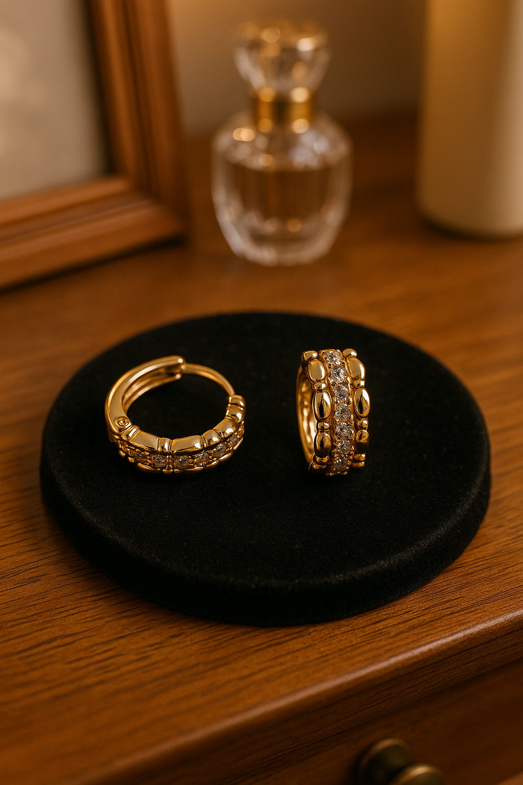 Aretes de Lujo Oro Laminado para Mujer Brillantes