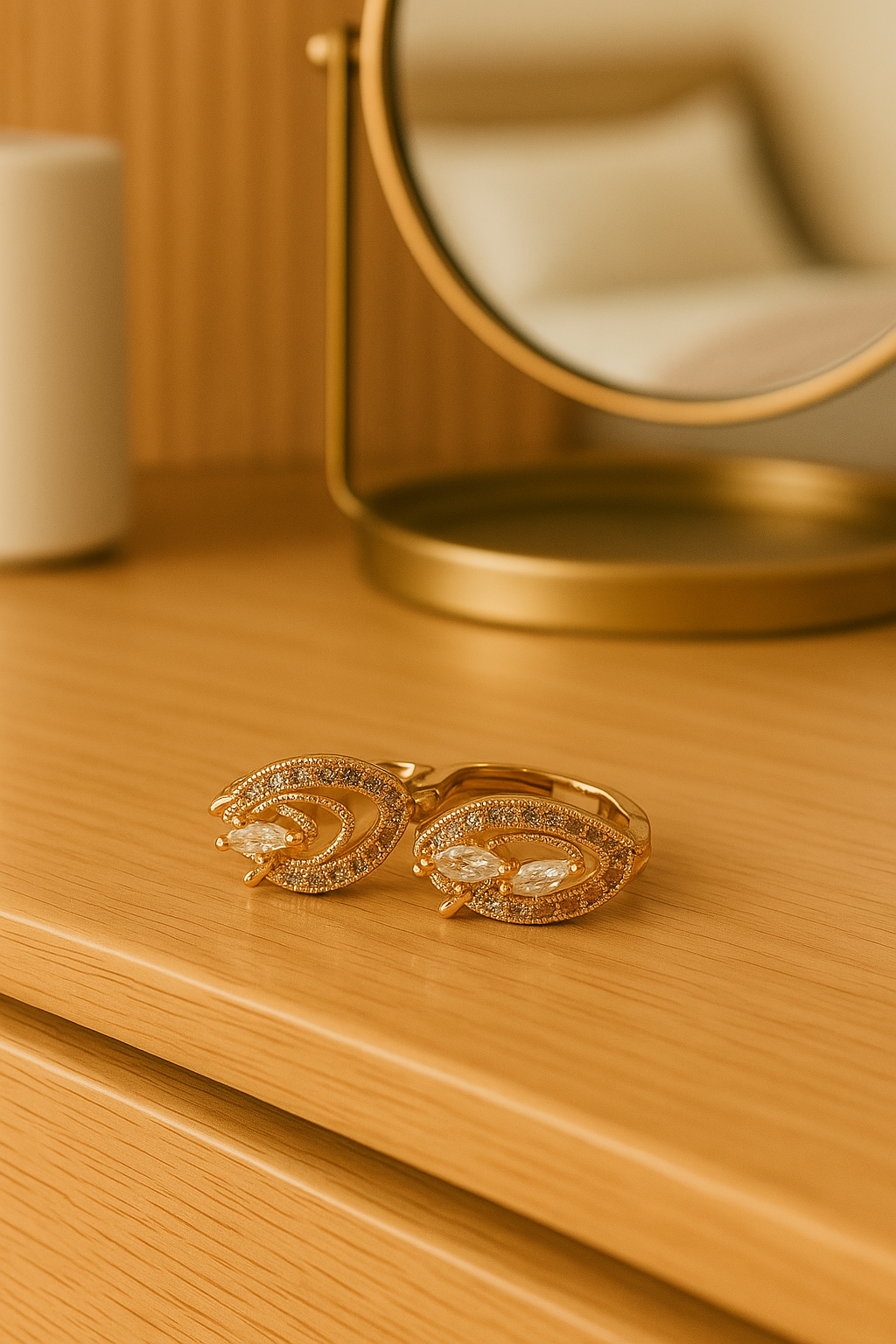 Aretes Dorados, Brillantes y Elegantes