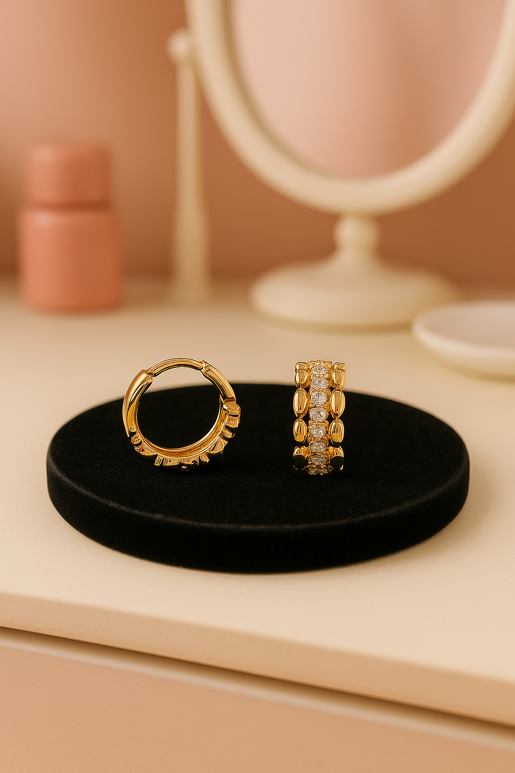 Aretes de Lujo Oro Laminado para Mujer Brillantes