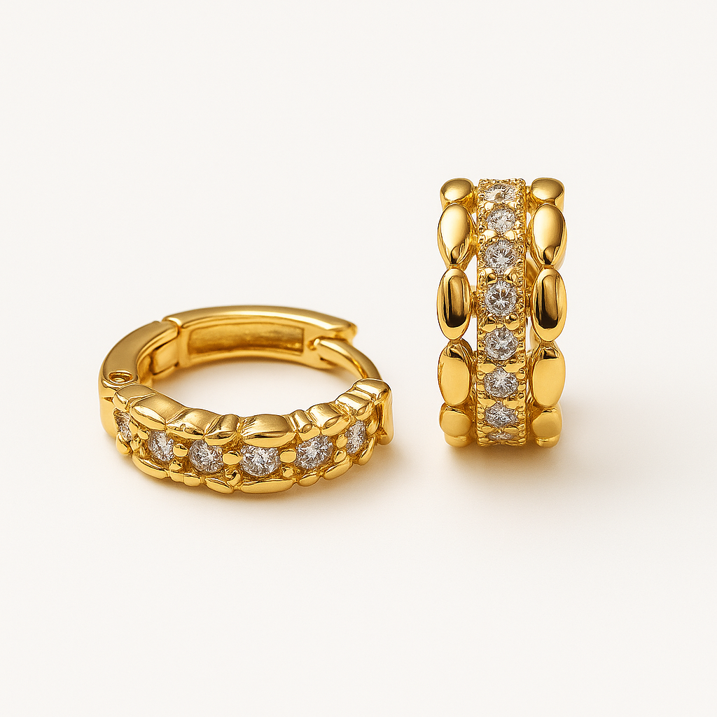 Aretes de Lujo Oro Laminado para Mujer Brillantes