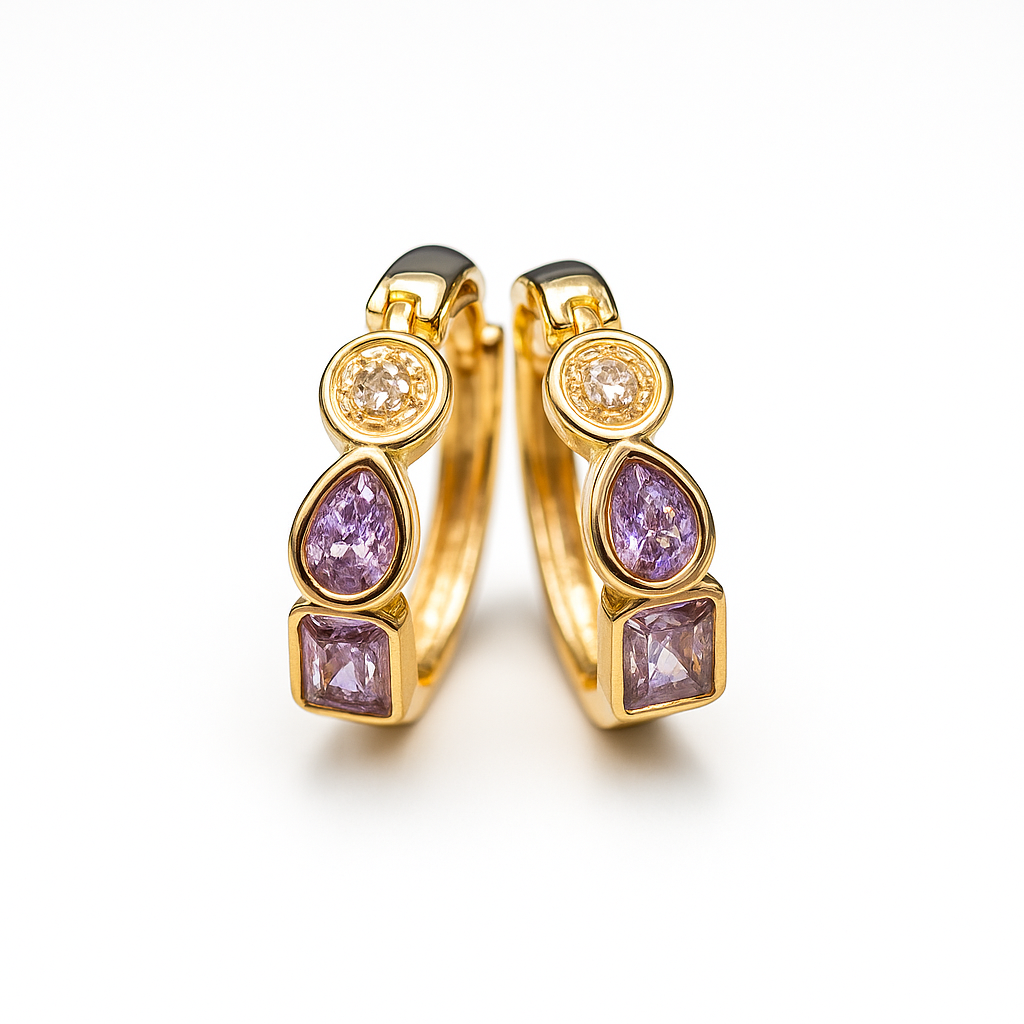Aretes con Piedras Brillantes Modelo Nuevo