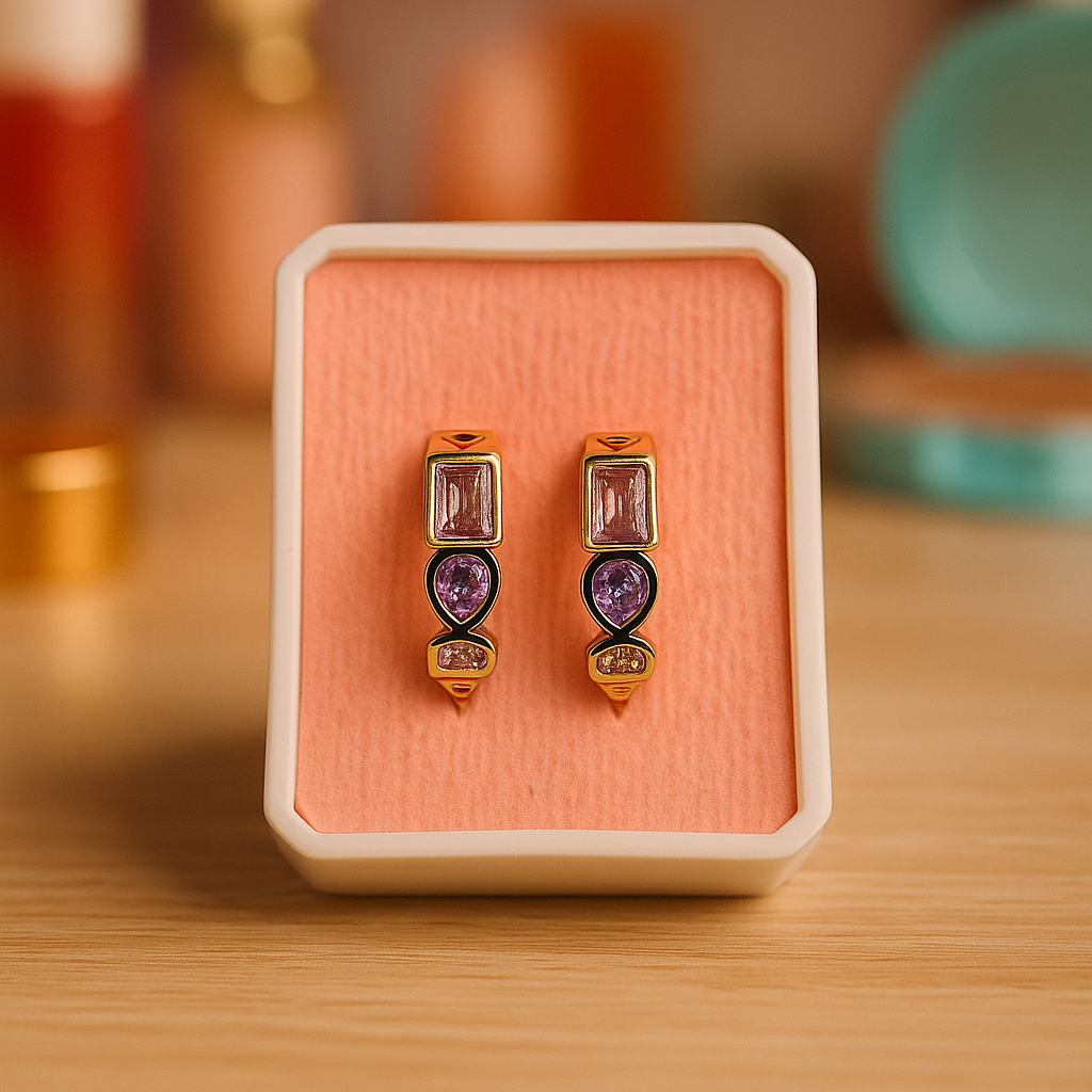 Aretes con Piedras Brillantes Modelo Nuevo