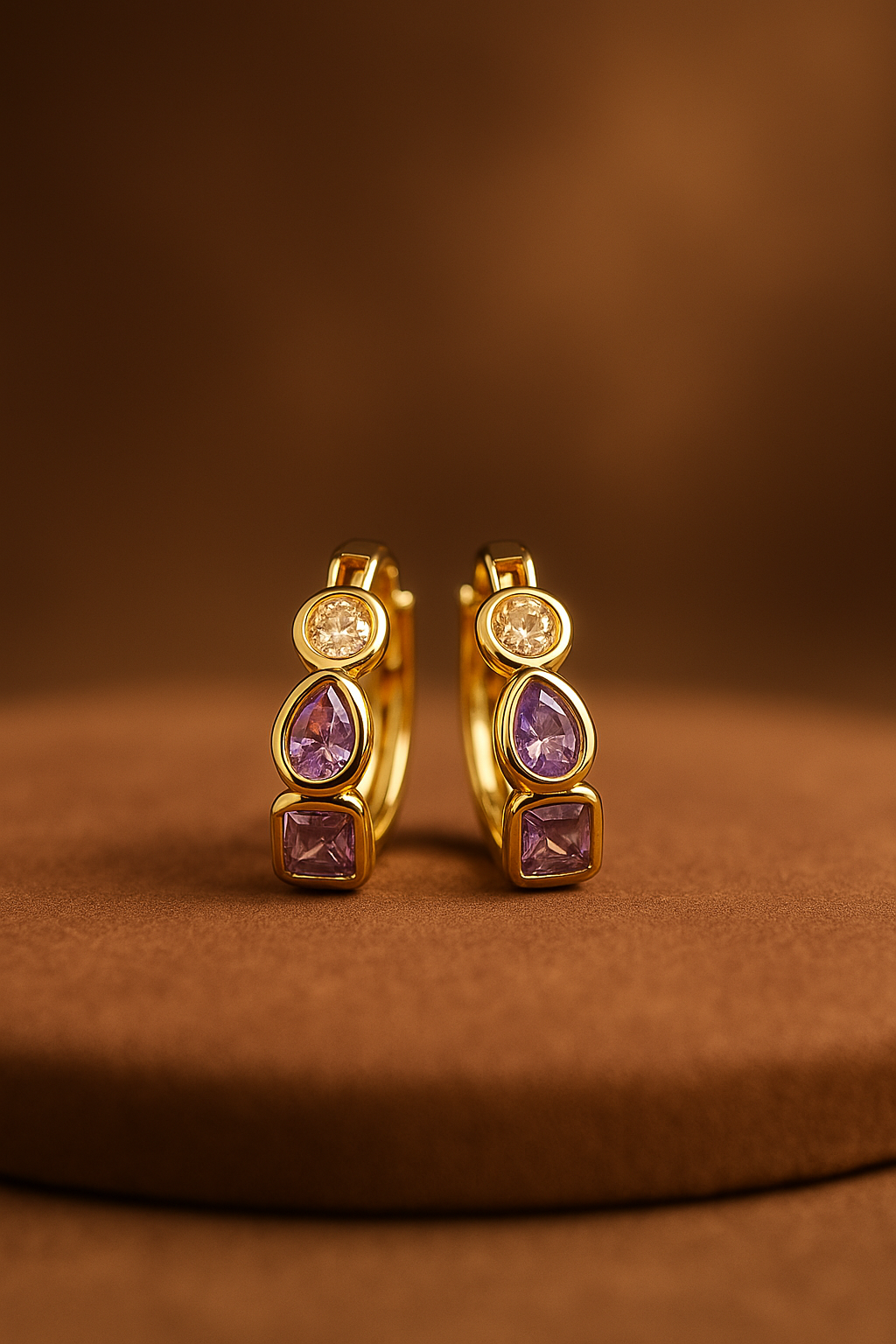 Aretes con Piedras Brillantes Modelo Nuevo