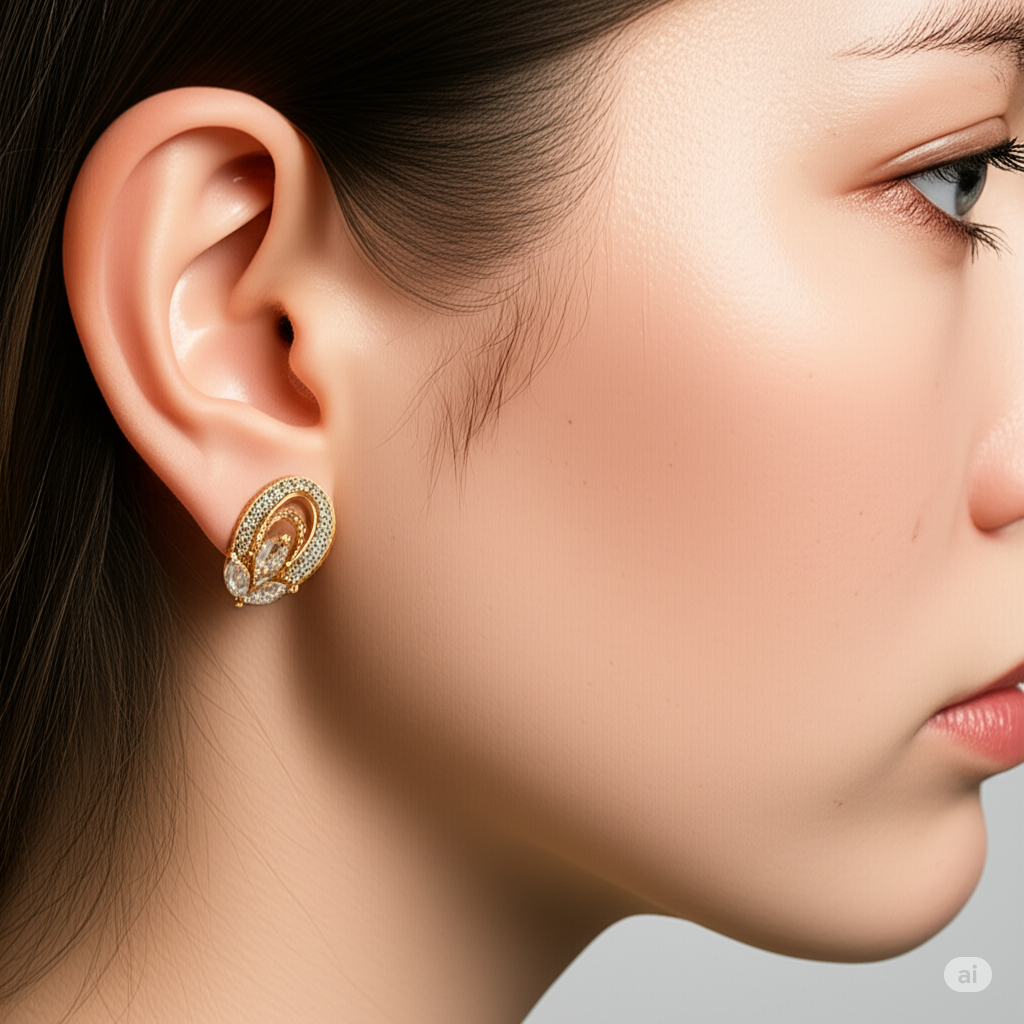 Aretes Dorados, Brillantes y Elegantes
