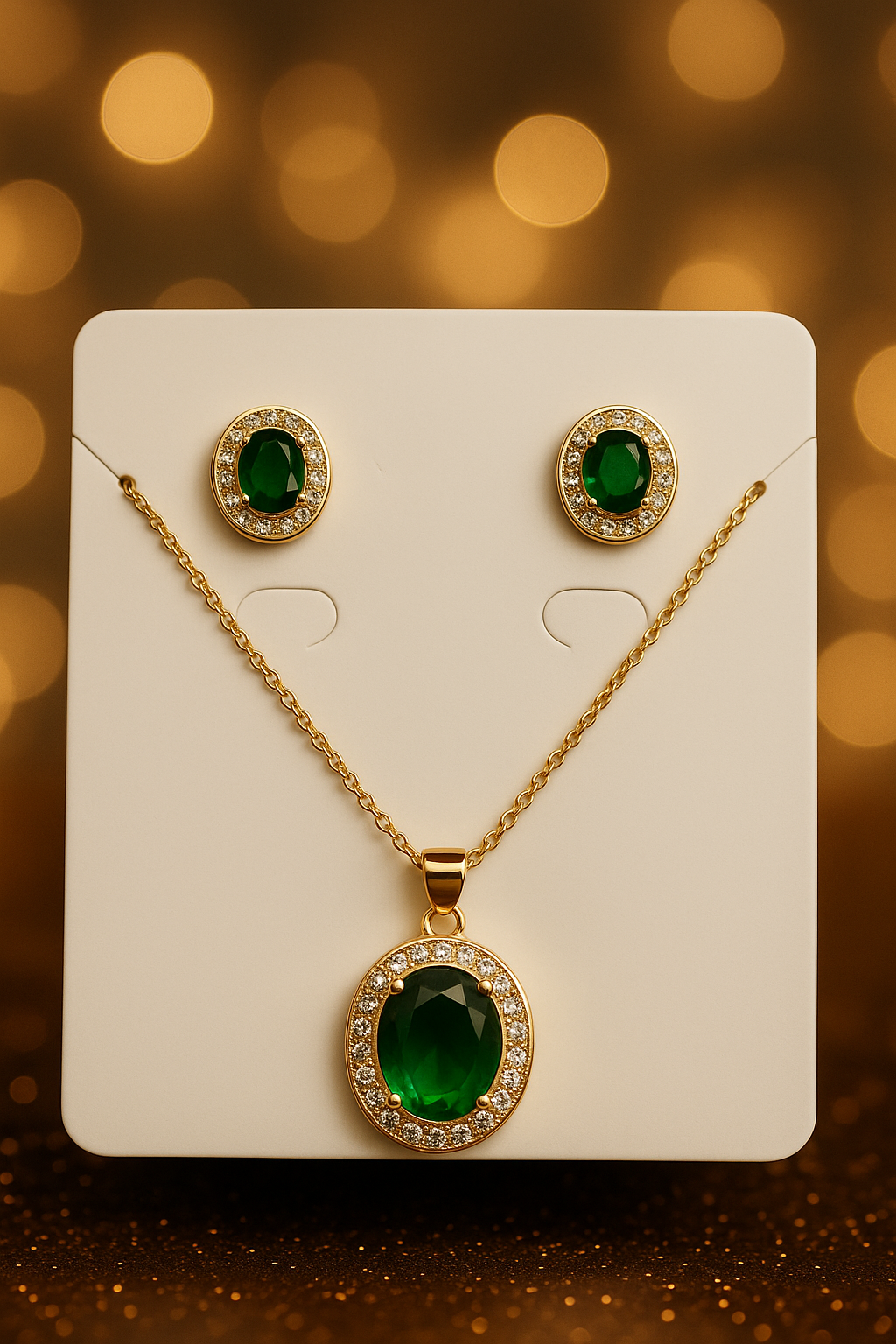 Conjunto de Aretes y Collar Brillante Para Mujer